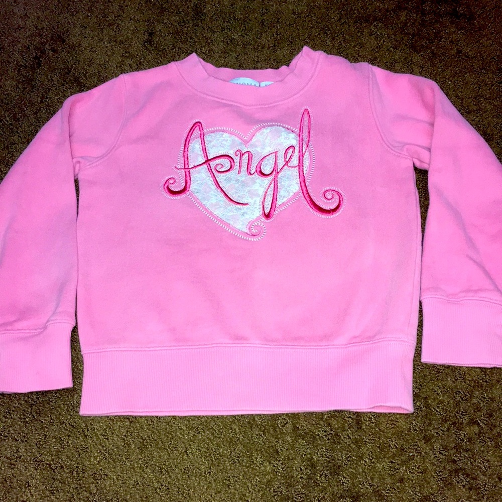 “Angel” sweatshirt Girls Sz 6x pink EUC
